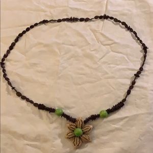 Necklace Seeds brown and green
